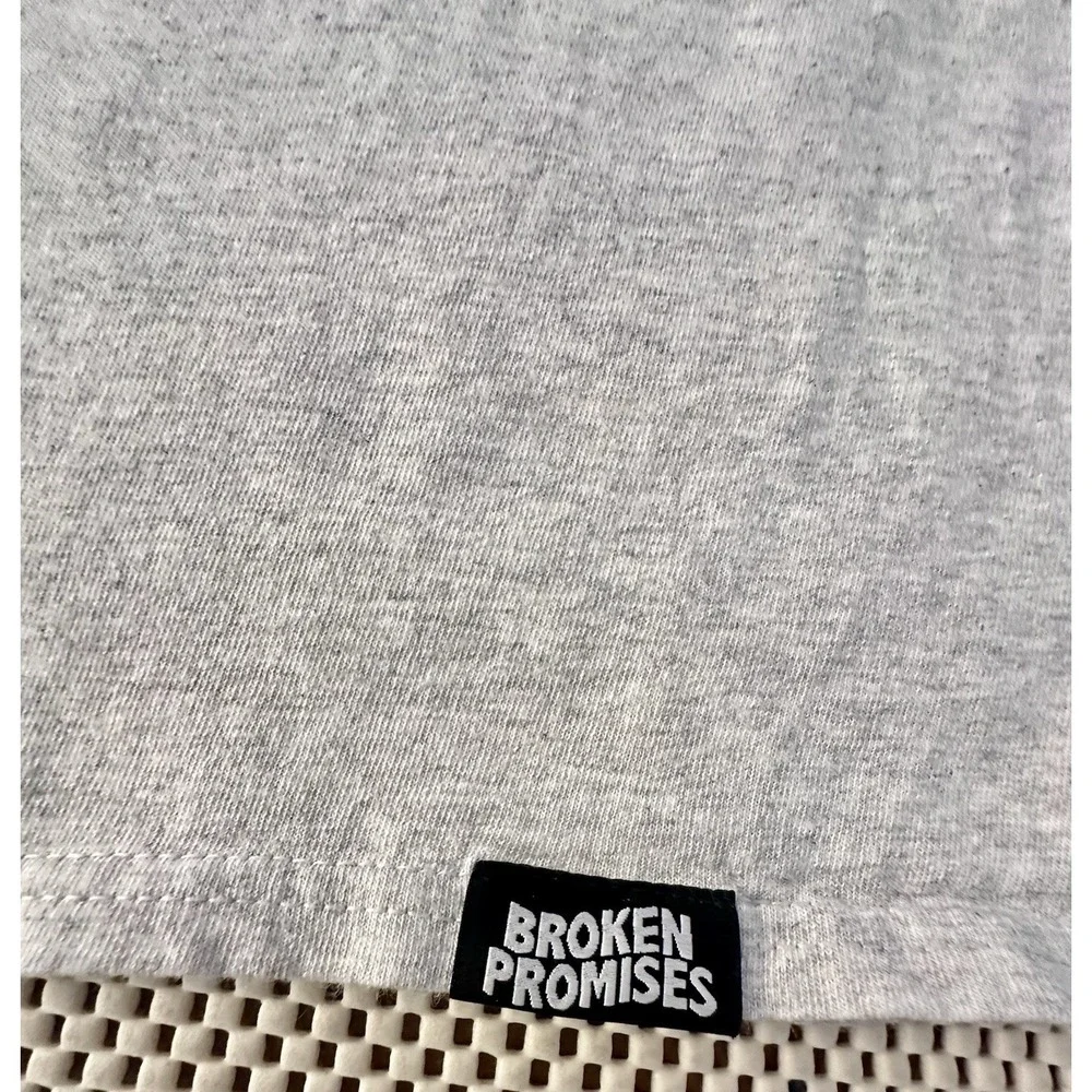 Broken Promises T Shirt Men Size S Grim Reaper Last Time Grey Graphic Roses Love